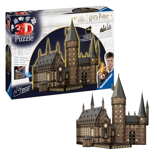 Ravensburger 3D Puzzle 11550 - Harry Potter Hogwarts Schloss - Die Große Halle - Night Edition - 540 Teile - Beleuchtetes Hogwarts Castle für Harry Potter Fans ab 10 Jahren, Harry Potter Geschenke von Ravensburger