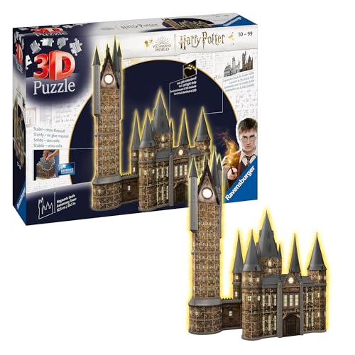 Ravensburger 3D Puzzle 11551 - Harry Potter Hogwarts Schloss - Astronomieturm - Night Edition - 540 Teile - Beleuchtetes Hogwarts Castle für Harry Potter Fans, Harry Potter Geschenke von Ravensburger