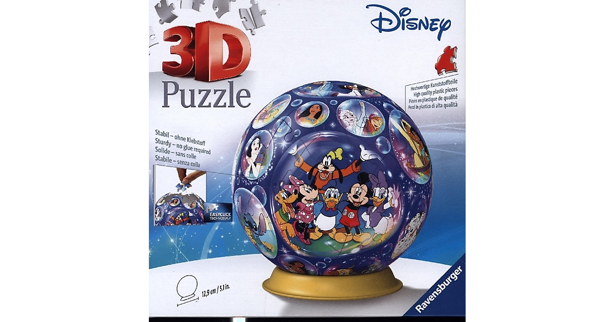 Ravensburger 3D Puzzle 11561 - Puzzle-Ball Disney Charaktere - 72 Teile - Puzzle-Ball Disney-Fans ab 6 Jahren Kinder Ravensburger 3D Puzzle 11561 - Puzzle-Ball Disney Charaktere - 72 Teile - Puzzle-Ball Disney-Fans ab 6 Jahren Kinder von Ravensburger