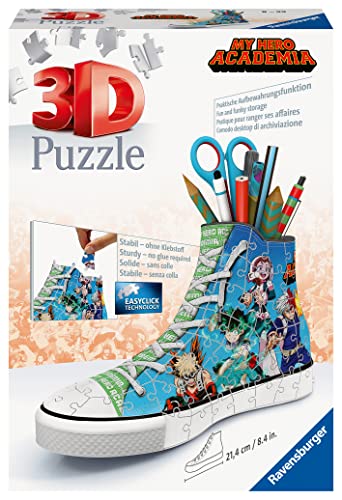 Ravensburger 3D Puzzle 11567 Sneaker My Hero Academia - Praktischer Stiftehalter - 108 Teile - Schreibtisch-Organizer für Kinder ab 8 Jahren von Ravensburger