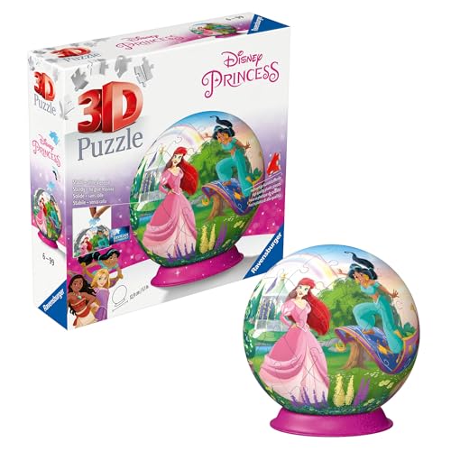 Ravensburger 3D Puzzle 11579 - Puzzle-Ball Disney Princess - Puzzeln in drei Dimensionen nach Motiv oder Zahlen - für große und kleine Fans der Disney Prinzessinnen ab 6 Jahren von Ravensburger