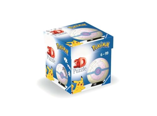 Ravensburger 3D Puzzle 11582 - Puzzle-Ball Pokémon Pokéballs - Heilball - [EN] Heal Ball - für große und kleine Pokémon Fans ab 6 Jahren von Ravensburger