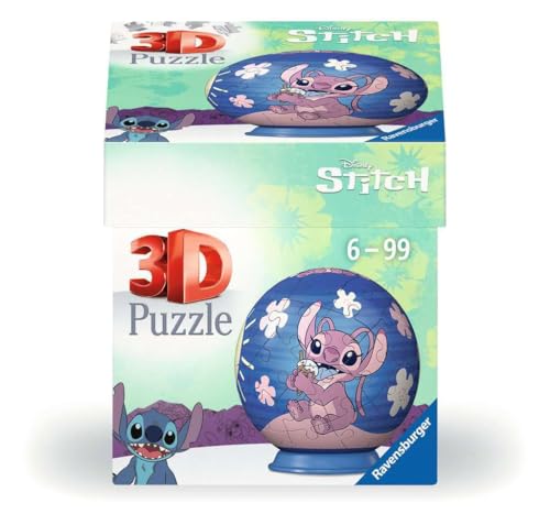 Ravensburger 3D Puzzle 11597 - Puzzle-Ball Disney Stitch & Angel - für große und kleine Stitch Fans ab 6 Jahren von Ravensburger