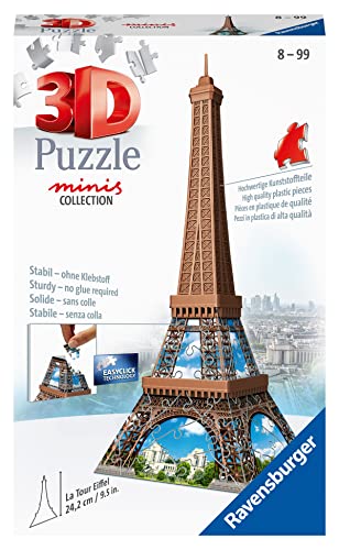 Ravensburger 3D Puzzle 12536 - Mini Eiffelturm - Miniaturversion des berühmten Wahrzeichens aus Paris zum Puzzeln in 3D - ab 8 Jahren von Ravensburger