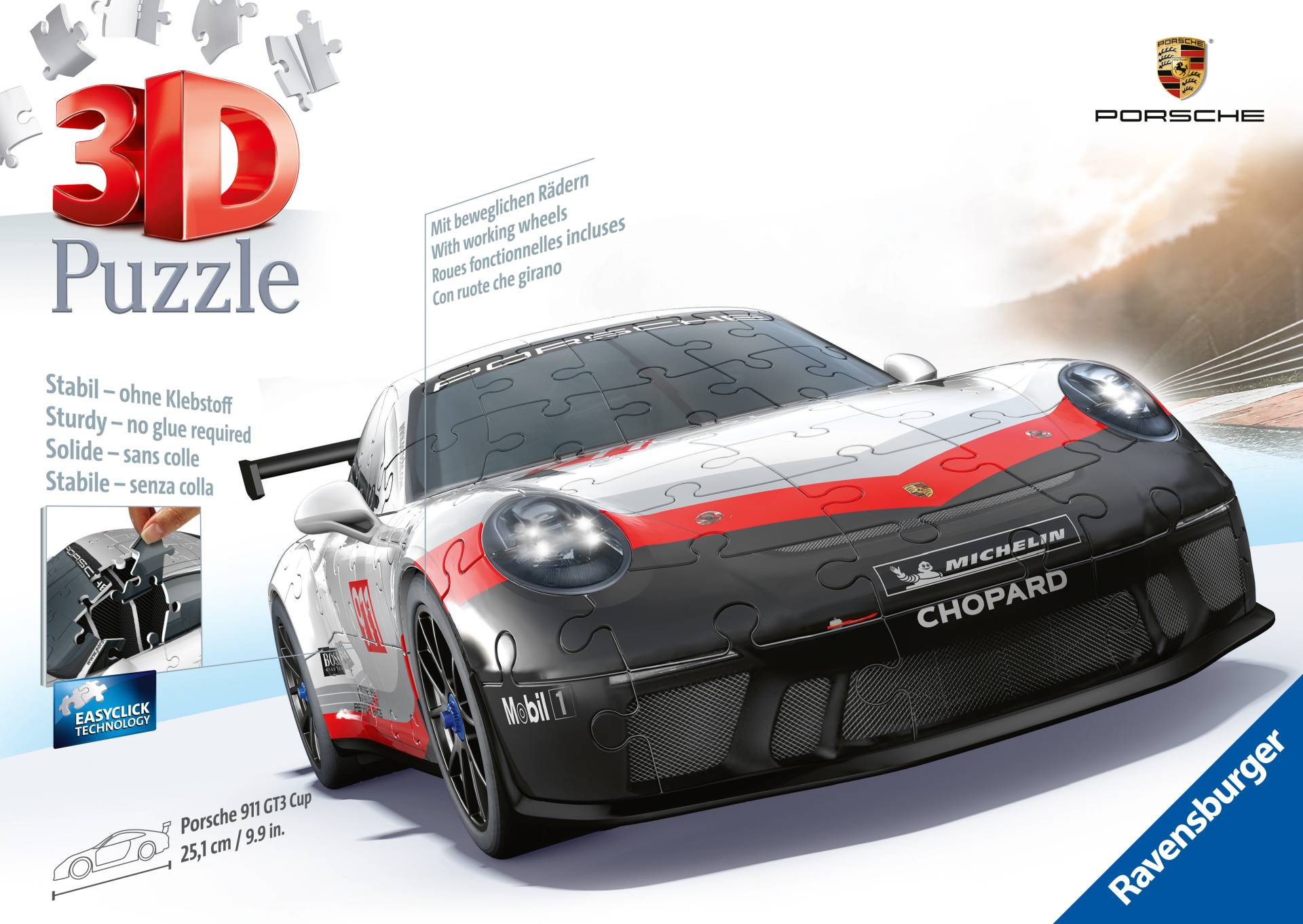 Ravensburger 3D Puzzle - Porsche 911 GT3 Cup (mit Gitter) 152 Teile Puzzle Ravensburger-11557 von Ravensburger