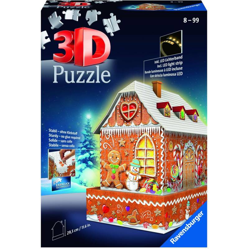 Ravensburger 3D Puzzle mit LED - Lebkuchenhaus 216 Teile Puzzle Ravensburger-11237 Ravensburger 3D Puzzle mit LED - Lebkuchenhaus 216 Teile Puzzle Ravensburger-11237 von Ravensburger