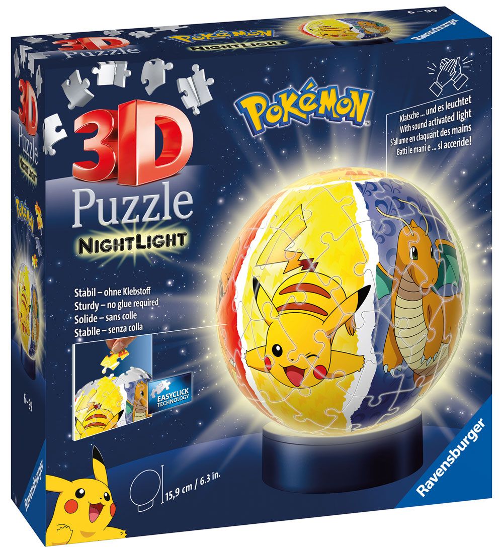 Ravensburger 3D Puzzlespiel/Lampe - 74 Teile - Ø12,9 cm - Pokémo - Ravensburger - One Size - Puzzlespiele von Ravensburger