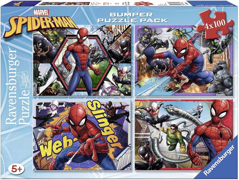Ravensburger 4 Puzzles - Spider-Man 100 Teile Puzzle Ravensburger-06914 von Ravensburger