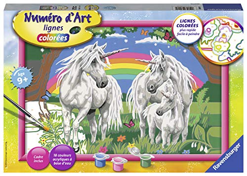 Ravensburger 4005556289189 - Großes Einhornland, Tisch, Jungen, Kinder, Spielzeug für Mädchen, kreatives Freizeit, Kunst, Malen, Malen nach Zahlen, Künstler, Spiele, Delfine, Ozean, Meer von Ravensburger