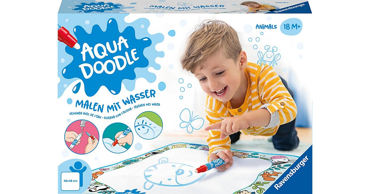 Ravensburger 4564 Aquadoodle Animals - Erstes Malen Kinder ab 18 Monate, Malset fleckenfreien Malspaß mit Wasser, inklusive Matte und Stift Kinder Ravensburger 4564 Aquadoodle Animals - Erstes Malen Kinder ab 18 Monate, Malset fleckenfreien Malspaß mit Wasser, inklusive Matte und Stift Kinder von Ravensburger