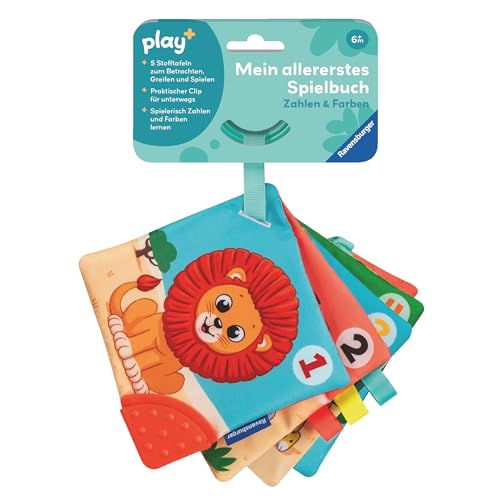 Ravensburger 4854 Play+ Mein allererstes Spielbuch: Zahlen und Farben, Stoffbuch, Kuschelbuch, Baby-Spielzeug ab 6 Monaten Ravensburger 4854 Play+ Mein allererstes Spielbuch: Zahlen und Farben, Stoffbuch, Kuschelbuch, Baby-Spielzeug ab 6 Monaten von Ravensburger