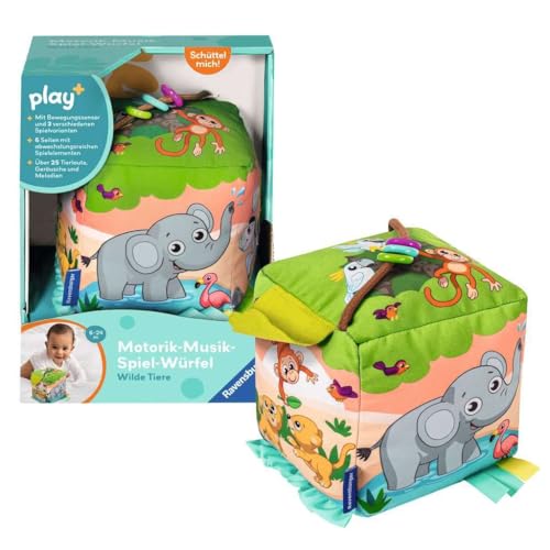 Ravensburger 4859 Play+ Motorik-Musik-Spiel-Würfel: Wilde Tiere, elektronisches Spielzeug, 3 Spielmodi mit über 25 Sounds, für Babys ab 6 Monaten Ravensburger 4859 Play+ Motorik-Musik-Spiel-Würfel: Wilde Tiere, elektronisches Spielzeug, 3 Spielmodi mit über 25 Sounds, für Babys ab 6 Monaten von Ravensburger