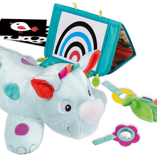 Ravensburger 4866 Play+ Nashorn Spielkissen (für die Bauchlage), 4-teiliges Set, Tummy Time Spielzeug, Kuscheltier trainiert die Bauchlage, für Babys ab 0 Monaten von Ravensburger