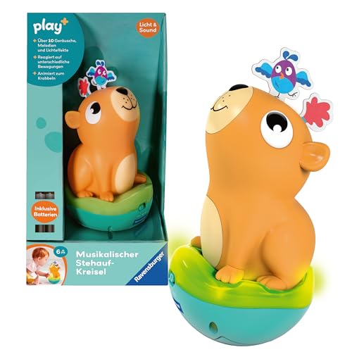 Ravensburger 4874 Play+ Musikalischer Stehauf-Kreisel: Capybara, Roly-Poly, Steh-auf-Männchen, Licht- und Sound-Spielzeug, elektronisches Spielzeug für Kinder ab 6 Monaten von Ravensburger