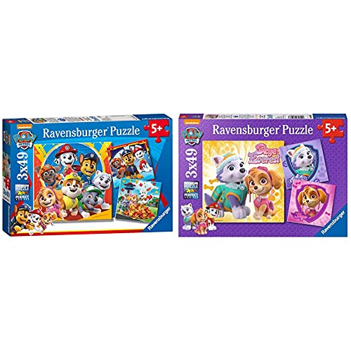 Ravensburger 5048 Paw Patrol 3 x 49 Teile Puzzle für Kinder ab 5 Jahren, 0 & Kinderpuzzle 08008 - Bezaubernde Hundemädchen - 3 x 49 Teile von Ravensburger