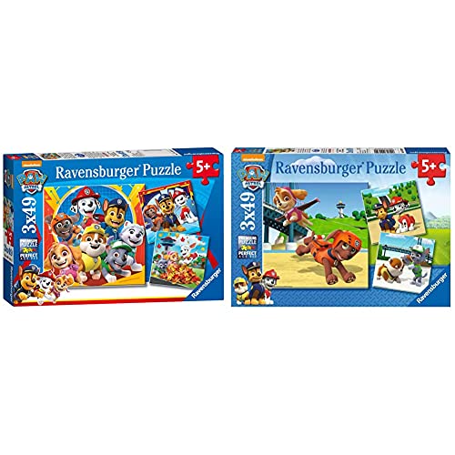 Ravensburger 5048 Paw Patrol 3 x 49 Teile Puzzle für Kinder ab 5 Jahren, 0 & Kinderpuzzle 09239 - Team auf 4 Pfoten - 3 x 49 Teile von Ravensburger