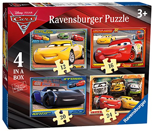 Ravensburger 6894 Puzzle „Disney Pixar Cars 3“, 4 Puzzles in einer Schachtel, mit jeweils 12, 16, 20 und 24 Teilen von Disney