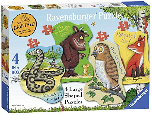 Ravensburger The Grüffelo 4 große geformte Puzzles (10, 12, 14, 16 Teile) für Kinder ab 3 Jahren – Lernspielzeug für Kleinkinder von Ravensburger