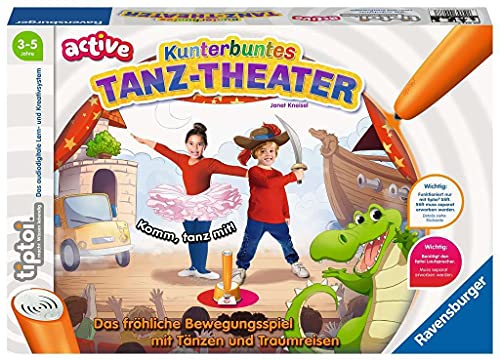 Ravensburger tiptoi® Active Spiel 00077, Kunterbuntes Tanz-Theater, Bewegungsspiel ab 3 Jahren von Ravensburger
