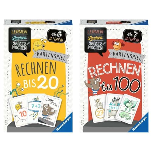 Ravensburger 80349 - Lernen Lachen Selbermachen & 80660 - Lernen Lachen Selbermachen: Rechnen bis 100, Kinderspiel ab 7 Jahren, Lernspiel für 1-5 Spieler, Kartenspiel Ravensburger 80349 - Lernen Lachen Selbermachen & 80660 - Lernen Lachen Selbermachen: Rechnen bis 100, Kinderspiel ab 7 Jahren, Lernspiel für 1-5 Spieler, Kartenspiel von Ravensburger