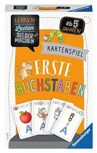 Ravensburger 80659 - Lernen Lachen Selbermachen: Erste Buchstaben, Kinderspiel ab 5 Jahren, Lernspiel für 2-4 Spieler, Kartenspiel von Ravensburger