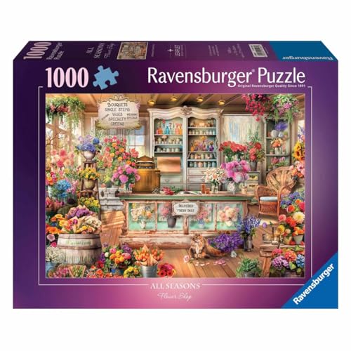 Ravensburger All Seasons Flower Shop Puzzle mit 1000 Teilen, entdecken Sie Bunte botanische Arrangements, von der weltweit Puzzle-Marke, verbesserte blendfreie Oberfläche von Ravensburger