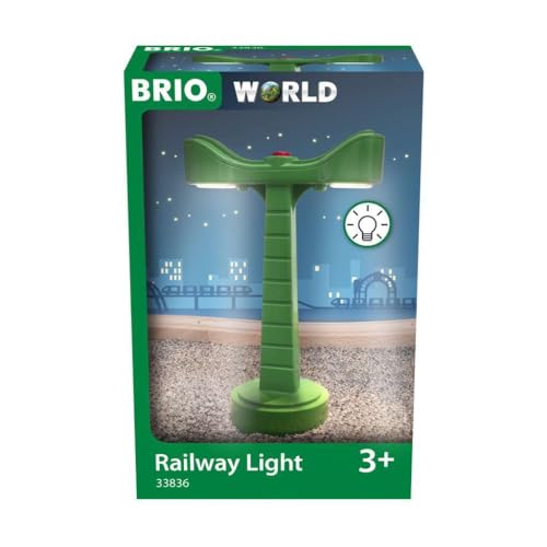 BRIO World 33836 LED-Schienenbeleuchtung - Zubehör Holzeisenbahn - Empfohlen ab 3 Jahren von BRIO