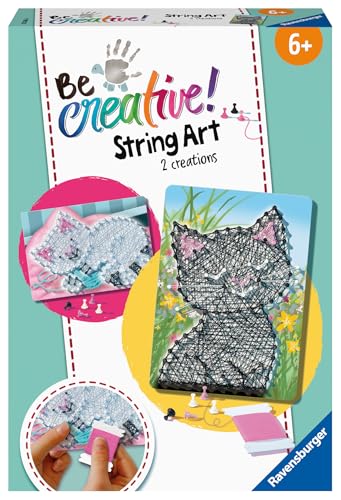 Ravensburger 18246 BeCreative String Art Cats Kreative Fadenbilder mit süßen Kätzchen, für Kinder ab 7 Jahren von Ravensburger