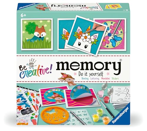 Ravensburger BeCreative Memory - Bastelset für Kinder ab 6 Jahren, Memorykärtchen basteln für Mädchen und Jungen - 23962 - Geburtstagsgeschenke, Deko selber basteln von Ravensburger