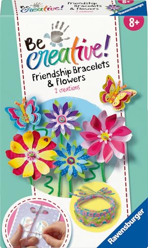 Ravensburger BeCreative 23963 - Bastelset Freundschaftsbändchen & Blumen, DIY Schmuck basteln für Kinder ab 8 Jahren - Geburtstagsgeschenke, Deko selber basteln von Ravensburger