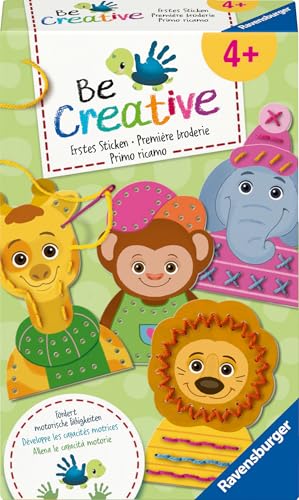 Ravensburger BeCreative Erstes Sticken - Bastelset für Kinder ab 4 Jahren, Erstes Sticken für Mädchen und Jungen - 25536 - Geburtstagsgeschenke, Deko selber basteln von Ravensburger