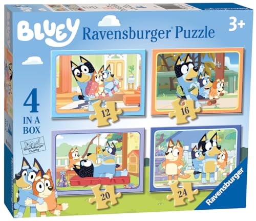 Ravensburger Kinderpuzzle 12, 16, 20, 24 Teile - Bluey 4 in a Box von Ravensburger