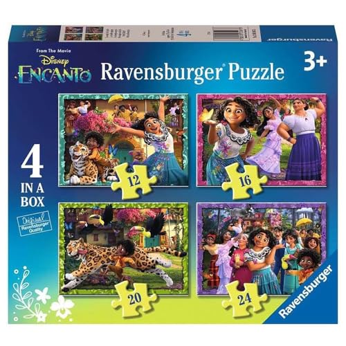 Ravensburger 4 in 1 Kinder Puzzle Box Disney Encanto | 12, 16, 20, 24 Teile von Ravensburger