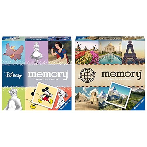 Ravensburger Collector's Memory Walt Disney - 27378 & Collector's Memory Schönste Reiseziele 27379 - Das weltbekannte Gedächtnisspiel mit Bildern von Traumorten von Ravensburger