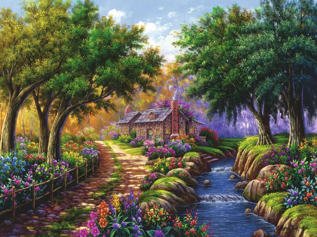 Ravensburger Cottage by the River 1500 Teile Puzzle Ravensburger-00735 von Ravensburger
