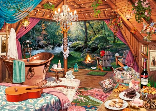 Ravensburger Cozy Glamping 500 Teile Großformat Puzzle für Erwachsene - 12000825 - Leicht zu sehen & leicht zu halten Große Teile passen perfekt zusammen von Ravensburger