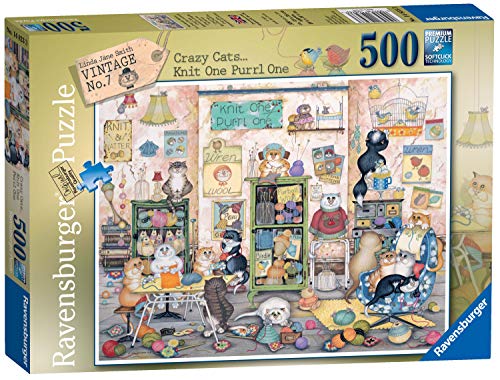 Ravensburger Crazy Cats No.7 - Knit one, Purrl one 500 Piece Jigsaw Puzzle for Adults & for Kids Age 10 and Up von Ravensburger