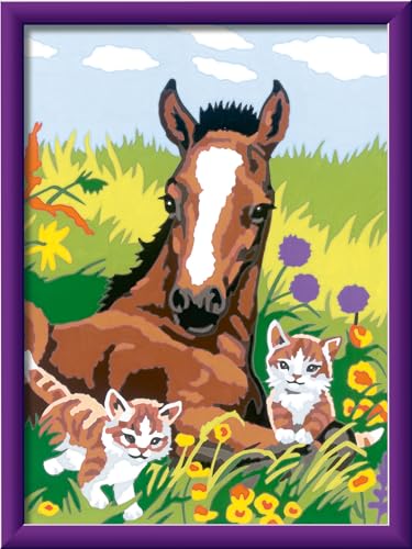 Ravensburger CreArt 20299 - Süße Tierkinder - Malen nach Zahlen für Kinder ab 9 Jahre, Malset mit Rahmen, Pinsel und Acrylfarben, Geschenk für Mädchen und Jungen, mit Stickern Ravensburger CreArt 20299 - Süße Tierkinder - Malen nach Zahlen für Kinder ab 9 Jahre, Malset mit Rahmen, Pinsel und Acrylfarben, Geschenk für Mädchen und Jungen, mit Stickern von Ravensburger