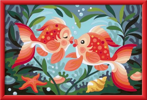 Ravensburger CreArt 23507 - Verliebte Fische - Malen nach Zahlen für Kinder ab 9 Jahre, Malset mit Rahmen, Pinsel und Acrylfarben, Geschenk für Mädchen und Jungen Ravensburger CreArt 23507 - Verliebte Fische - Malen nach Zahlen für Kinder ab 9 Jahre, Malset mit Rahmen, Pinsel und Acrylfarben, Geschenk für Mädchen und Jungen von Ravensburger