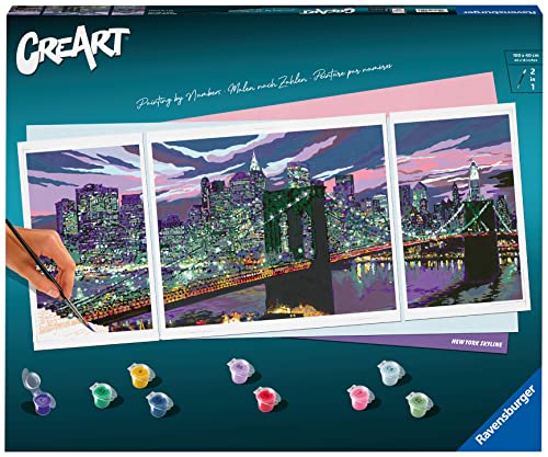 Ravensburger CreArt 23551 - Skyline von New York - Triptychon Malen nach Zahlen Erwachsene, DIY Malset mit Pinsel und Acrylfarben, Geschenk für Frauen und Männer, Malen für Erwachsene Ravensburger CreArt 23551 - Skyline von New York - Triptychon Malen nach Zahlen Erwachsene, DIY Malset mit Pinsel und Acrylfarben, Geschenk für Frauen und Männer, Malen für Erwachsene von Ravensburger