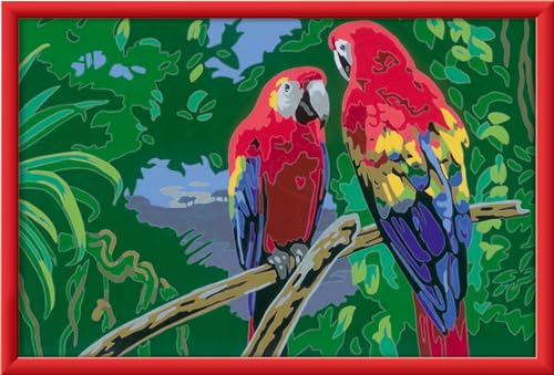 Ravensburger CreArt 23770 - Bunte Papageien - Malen nach Zahlen für Kinder ab 9 Jahre, Malset mit Rahmen, Pinsel und Acrylfarben, Geschenk für Mädchen und Jungen Ravensburger CreArt 23770 - Bunte Papageien - Malen nach Zahlen für Kinder ab 9 Jahre, Malset mit Rahmen, Pinsel und Acrylfarben, Geschenk für Mädchen und Jungen von Ravensburger