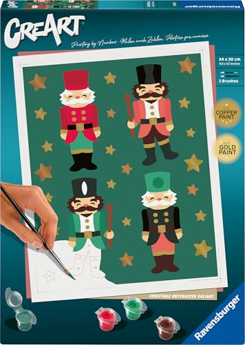 Ravensburger CreArt 23893 - Christmas Nutcracker Delight - Nussknacker Malen nach Zahlen Erwachsene, DIY Malset mit Pinsel und Acrylfarben, Geschenk für Frauen und Männer von Ravensburger