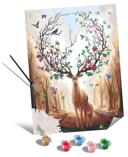 Ravensburger CreArt 23910 - Magischer Hirsch - Malen nach Zahlen Erwachsene, DIY Malset mit Pinsel und Acrylfarben, Geschenk für Frauen und Männer, Malen auf Leinwand von Ravensburger