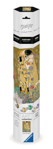 Ravensburger CreArt 23916 - Der Kuss (Gustav Klimt) - Malen nach Zahlen Erwachsene, DIY Malset mit Pinsel und Acrylfarben, Geschenk für Frauen und Männer, Malen auf Leinwand von Ravensburger