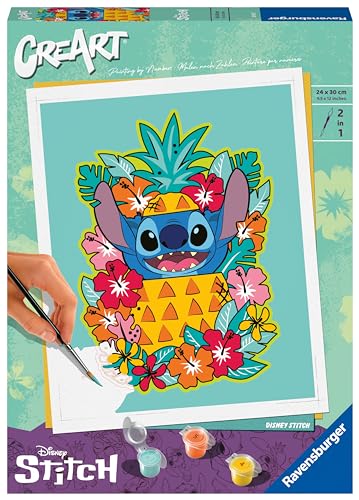 Ravensburger CreArt 23933 - Disney Stitch - Disney Malen nach Zahlen Erwachsene, DIY Malset mit Pinsel und Acrylfarben, Geschenk für Frauen und Männer, Malen für Erwachsene von Ravensburger