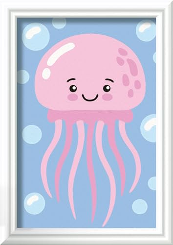 Ravensburger CreArt 23948 - Fröhliche Qualle - Malen nach Zahlen für Kinder ab 7 Jahre, Malset mit Rahmen, Pinsel und Acrylfarben, Geschenk für Mädchen und Jungen Ravensburger CreArt 23948 - Fröhliche Qualle - Malen nach Zahlen für Kinder ab 7 Jahre, Malset mit Rahmen, Pinsel und Acrylfarben, Geschenk für Mädchen und Jungen von Ravensburger