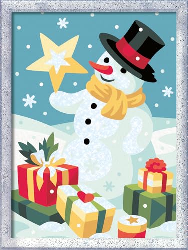 Ravensburger CreArt 23956 - Bezaubernder Schneemann - Malen nach Zahlen ab 9 Jahre, Malset mit Rahmen, Pinsel und Acrylfarben, Geschenk für Mädchen und Jungen, mit Glitzer von Ravensburger