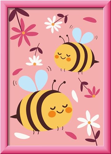 Ravensburger CreArt 23992 - Niedliche Hummeln - Malen nach Zahlen für Kinder ab 7 Jahre, Malset mit Rahmen, Pinsel und Acrylfarben, Geschenk für Mädchen und Jungen, mit Glitzer Ravensburger CreArt 23992 - Niedliche Hummeln - Malen nach Zahlen für Kinder ab 7 Jahre, Malset mit Rahmen, Pinsel und Acrylfarben, Geschenk für Mädchen und Jungen, mit Glitzer von Ravensburger