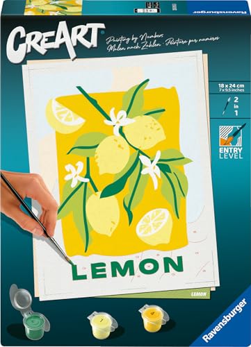Ravensburger CreArt 25515 - Zitronen - Malen nach Zahlen Erwachsene, DIY Malset mit Pinsel und Acrylfarben, Geschenk für Frauen und Männer, Malen für Erwachsene Ravensburger CreArt 25515 - Zitronen - Malen nach Zahlen Erwachsene, DIY Malset mit Pinsel und Acrylfarben, Geschenk für Frauen und Männer, Malen für Erwachsene von Ravensburger