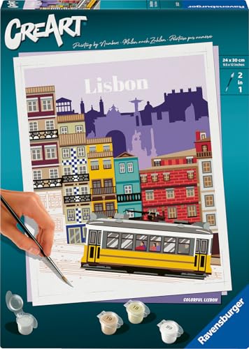 Ravensburger CreArt 25522 - Farbenfrohes Lissabon - Malen nach Zahlen Erwachsene, DIY Malset mit Pinsel und Acrylfarben, Geschenk für Frauen und Männer, Malen für Erwachsene Ravensburger CreArt 25522 - Farbenfrohes Lissabon - Malen nach Zahlen Erwachsene, DIY Malset mit Pinsel und Acrylfarben, Geschenk für Frauen und Männer, Malen für Erwachsene von Ravensburger